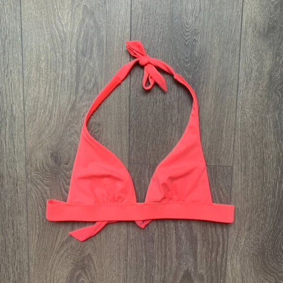 Victoria's Secret Triangle Bikini Top Halter tie Coral Pink Y2k 2000s Size XS - Picture 7 of 15